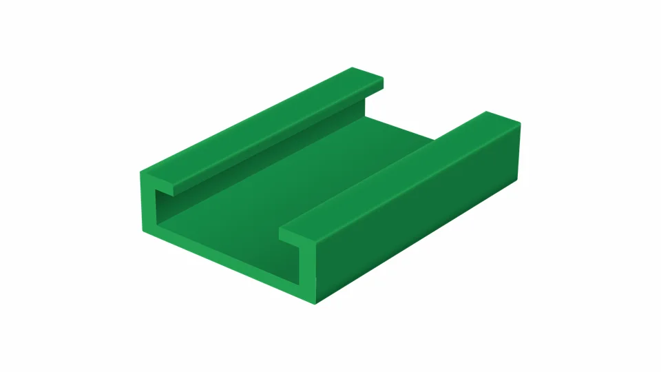 Guides for plastic modular belts and chains